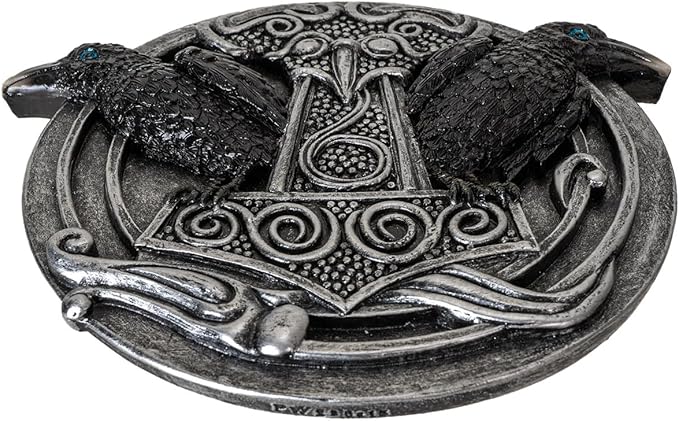 Pacific Giftware Thor’s Hammer Incense Burner with Dual Raven Design Perfect for Viking Home and Halloween Decor or Relxation 5.31" Long