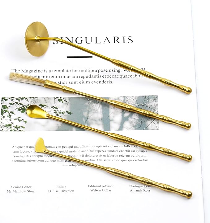 Chinese Incense Burner Kit, Agarwood Incense Burner, Incense Powder Kit, Brass Incense Making Kit, Burner Kit (Brass Lotus Flower Covers)