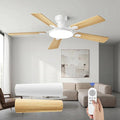Homelist Ceiling Fans with Lights 52 Inch, Low Profile Flush Mount Fan, Quiet 6 Speeds DC Reversible Motor, 3CCT Dimmable LED, Remote Control for Living Room, Bedroom, Kids Room, Cloud White