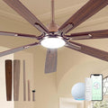 Minislak 84" Oil Rubbed Bronze Smart Ceiling Fan with Lights via WiFi Alexa,6-Speeds Quiet DC Motor,Dimmable,Outdoor Antique Bronze Large Ceiling Fan for Big Living Room,Patio,Dual Finish 7 Blades