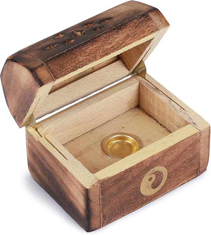 Yajna Traditional-Handmade Incense-Stick-and-Cones-Holder Incense-Burner-ash-Catcher-Stand (Treasure Box)