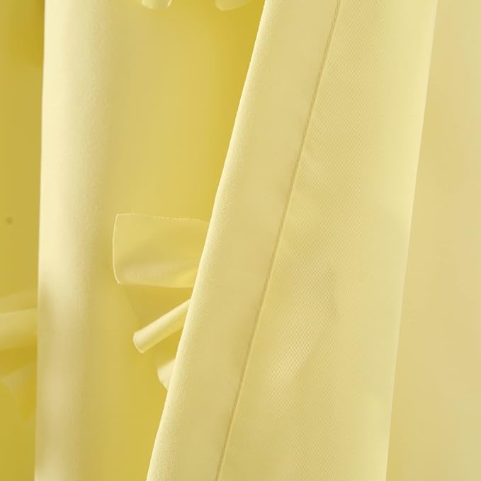 Lush Decor Riley Shower Curtain, 72" W x 72" L, Yellow - Bathroom Curtain - Coquette Decor - Bow Shower Curtains - Cottage Core - Fabric Shower Curtains