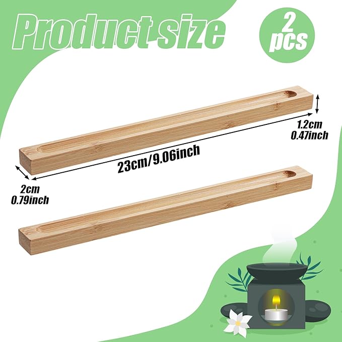 2 PCS Incense Holder for Sticks, Natural Bamboo Incense Stick Holder Incenses Burner for Meditation, Yoga, Home Decor, SPA, Table Decor