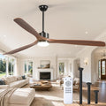 addlon 80 inch Ceiling Fans with Lights and Remote Control, Reversible, 3 Wood Blades, 6 Speeds, 3CCT Dimmable, Noiseless, Indoor/Outdoor Black Walnut Ceiling Fan for Bedroom Living Room Gazebo Patio