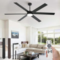 Fanbulous 72 Inch Ceiling Fans with Lights and Remote, Reversible 6 Blades & Dimmable 3-Color Outdoor Ceiling Fans for Patios, DC Motor Large Ceiling Fan for Indoor or Covered Outdoor, Black