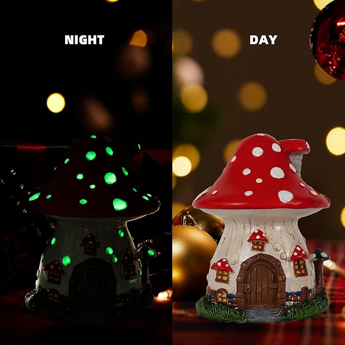 Cacukap Mushroom House Incense Burner, Cute Glow in The Dark Mushroom Incense Holder, Resin Material, Adorable Home Decor Gift