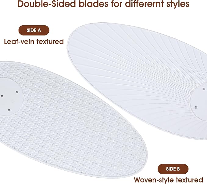 PHORUS 62"Large White Outdoor Palm Leaf Ceiling Fans with Lights and Remote | Super Large Airflow with 6 Wind Speeds,Reversible,3 LED Light Colors,50W Quiet DC Motor,4H Timer,Suits for Living Room Patio