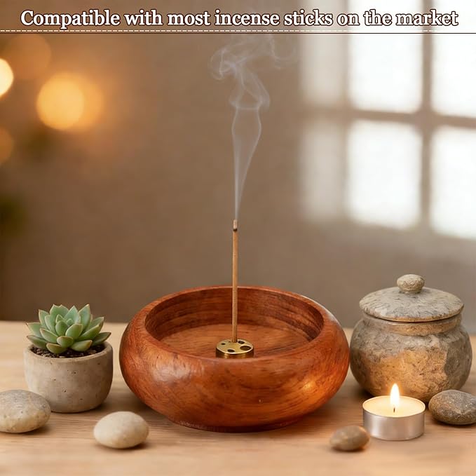 20 Wooden Incense Holder for Stick, Incense Stick Holder with Ash Catcher, Incenses Burner for Aromatherapy Ornament, Home Decor Meditation Retreat Gift Yoga Gift Set | with Organza Bag & Tag