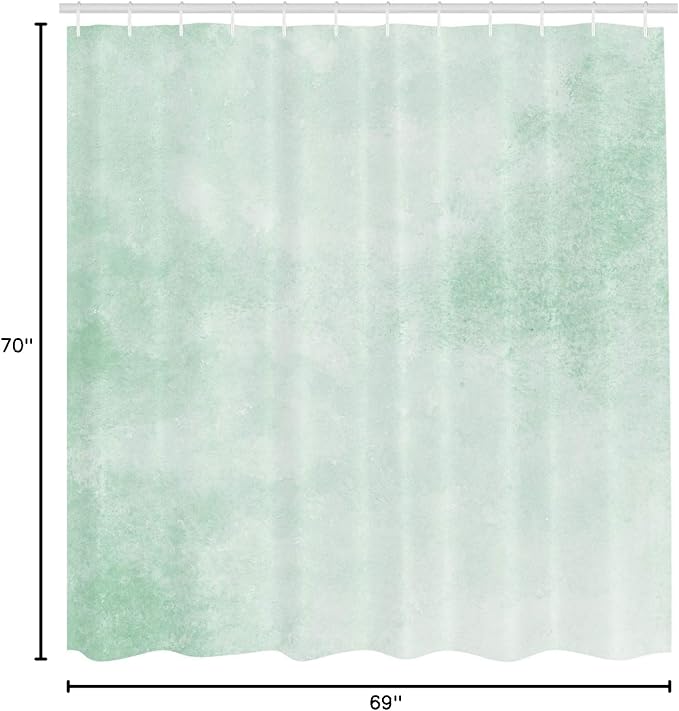 Ambesonne Mint Shower Curtain, Blurry Abstract Background Shady Pastel Toned Modern Watercolor Murky Image, Cloth Fabric Bathroom Decor Set with Hooks, 69" W x 70" L, Almond Green