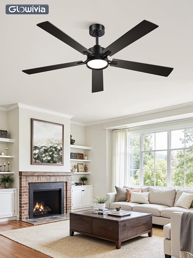 60 Inch Ceiling Fan with Lights and Remote,Smart APP Control | Dimmable LED,3CCT,Smart Memory Function,Quiet DC Motor,Dual-Finish Reversible Blades,Damp Rated,6 Adjustable Speeds,Timer