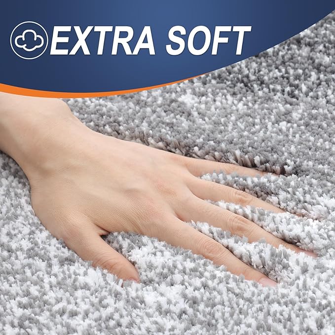 OLANLY Large Bathroom Rugs Mat 59x35, Extra Soft Absorbent Microfiber Bath Rugs, Rubber Backing, Quick Dry, Machine Washable Bath Mats for Bathroom Floor, Tub and Shower, Home Decor Accessories, Grey