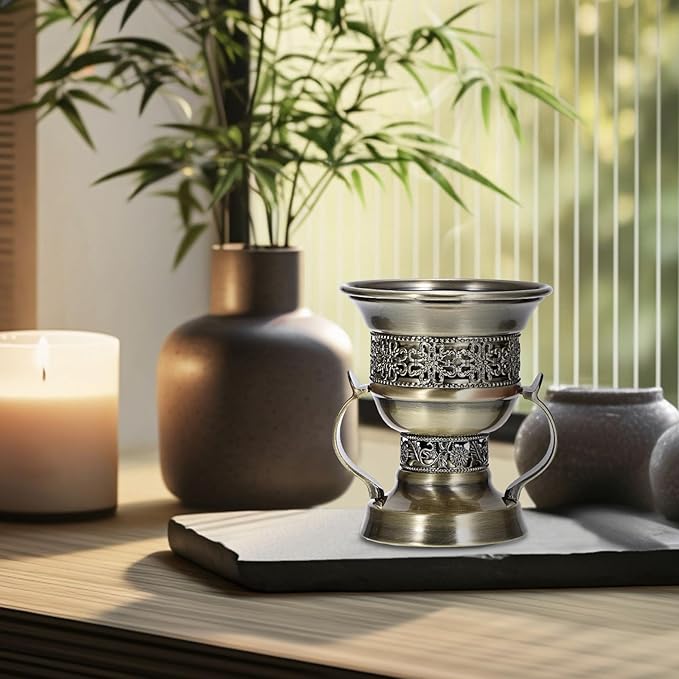 JUXYES Vintage Incense Burner Holder with Ash Catchers and Tongs, Metal Censer Antique Charcoal insencents Burner Zinc Alloy Spiritual Aromatherapy Yoga Meditation Retro Home Decoration