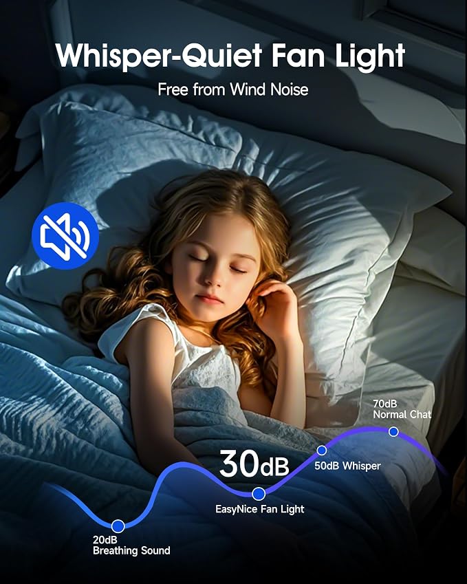 42 Inch Flush Mount Brushed Nickel Ceiling Fan with Light and Remote | 6-Speed Quiet Reversible DC Motor, Dimmable 3CCT LED, 3 Timing Settings, 5-Blade Modern Design, Indoor or Covered Outdoor Use
