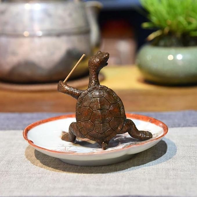 1Pc Turtle Incense Stick Holder Exquisite Sleep Aid Handcrafted Beautiful Censer Holder Home Decor Antique Bronze, Incense Holders, Home Fragrance