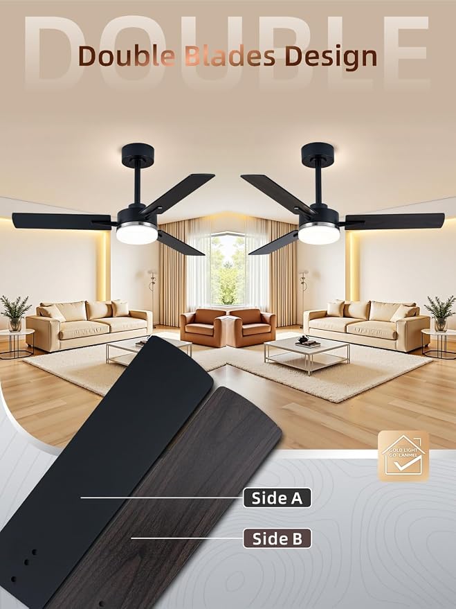 LANMEL Ceiling Fan with Light, Modern Flush Mount Low Profile with Remote Control, Reversible, 3CCT Dimmable, Quiet,LED for Bedroom, Living Room, Indoor/Outdoor Patio Use 42 Inch Silver & Black