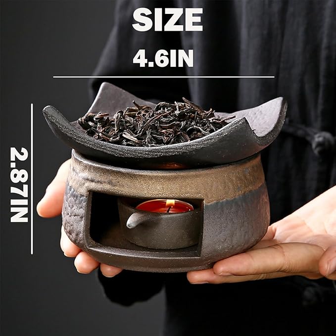 Incense Burner Kit, Zen Burner, Zen Ceramic Incense Holder with Wooden Tongs, Ceramic Aromatherapy Burner, Aromatherapy Stove for Bedtime Calm, Meditation, Home and Office