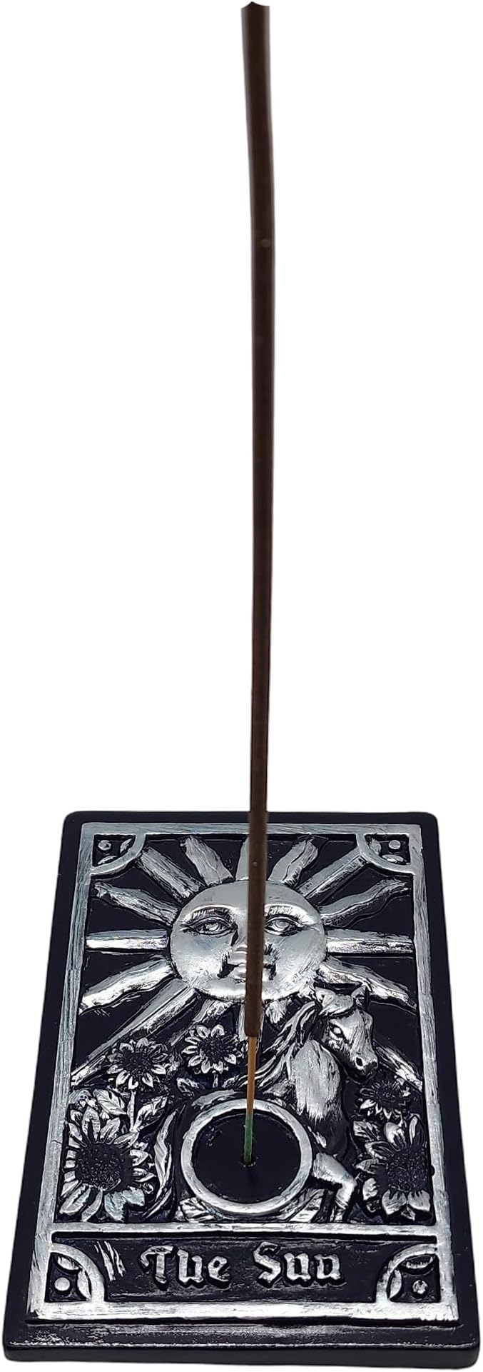 Sun Tarot Card Incense Burner – 3.5" x 5" Hand-Painted Holder | Tarot Decor, Meditation Tool, Spiritual Gift | Sun Card Symbolism for Positivity, Clarity & Energy Cleansing