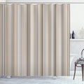 Ambesonne Stripes Shower Curtain, Abstract Ocean Inspired Palette Lines Geometrical Image Illustration, Cloth Fabric Bathroom Decor Set with Hooks, 70" Long, Pale Sepia