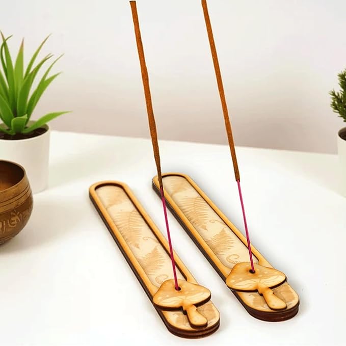 Incense Holder, Ash Catcher, Meditation Accessories, Spiritual Ornaments, Enhance Meditation Yoga Meditation Spa Room Decoration (Mushrooms)