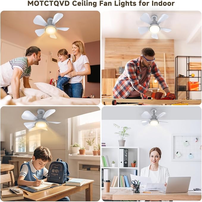 Ceiling Fans with Lights and Remote, 5 Brightness Dimmable Modern Ceiling Fan with Light, 1000 Lumens LED Ceiling Fans for Bedroom Kitchen Garage