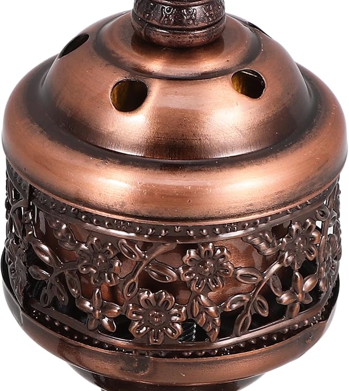 Cabilock Metal Incense Burner Charcoal Holder 6.1 Inch Gold Aromatherapy Censer for Home Yoga Spa Relaxation and Decorative Use