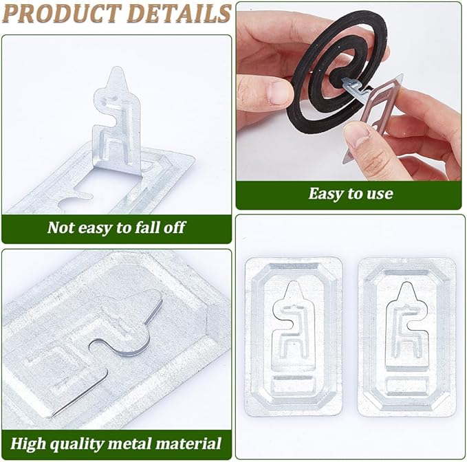 CREATCABIN 30 Pcs Mosquito Coil Mini Holder Incense Holder Portable Metal Sandalwood Mosquito Incence Burner Iron Coils Stands Clips for Home Office Patio Camping Hiking Indoor Outdoor 1.96x1.1 Inch