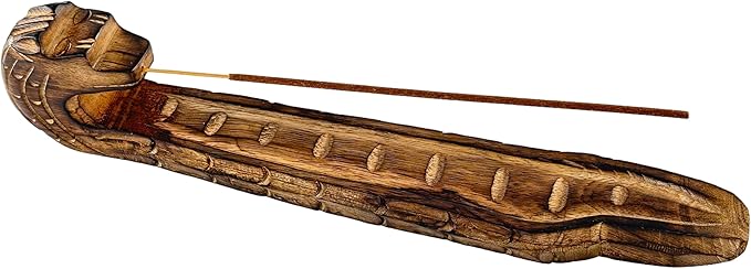 Wooden Incense Holder, Insence Ash Catcher, Insense Stick Holder for Table Decorations, Wooden Incense Tray for Sticks - Meditation & Yoga Gift for Housewarming (Dragon Shape)