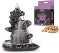 SOUL STICKS Backflow Incense Holder Burner Waterfall Fountain for Home, Office, Yoga, Room Decor & Aromatherapy with 1 Pack of 10 Backflow Fragrance Cones Included (Calm Clouds)