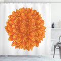 Ambesonne Dahlia Flower Shower Curtain, Funk Art Old Vintage Floral Leaf Love Valentine's Day Special Celebration Theme, Cloth Fabric Bathroom Decor Set with Hooks, 69" W x 70" L, Apricot Orange
