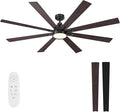 72 Inch Large Ceiling Fans with Lights and Remote - Matte Black Ceiling Fan with light, Quiet DC Motor, 3 CCT, Dimmable Modern Indoor Outdoor Ceiling Fans for Patios Living Room (Upgraded)