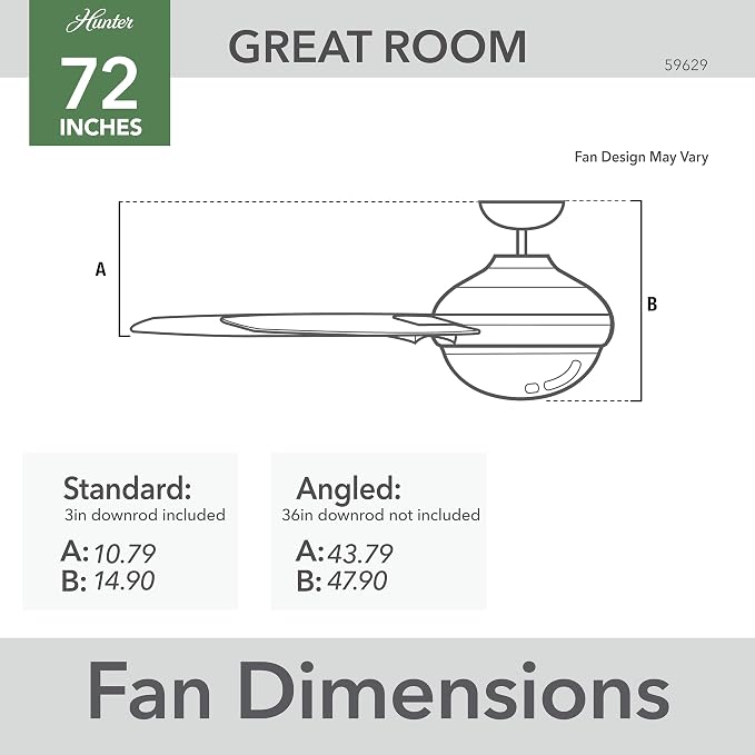 Hunter Solaria, Outdoor or Indoor, Ceiling Fan, 72 inch, Matte Silver
