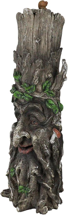 Ebros Gift Whispering Hollows Mystery Forest Celtic Greenman Tree Man God Ent Waterfall Stick Incense Burner Aroma Scent Holder Pillar Tower Figurine Horned God Tree of Life Mystical Creature