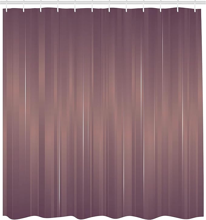 Ambesonne Abstract Art Shower Curtain, Vertical Color Bands Stripes Lines Vintage Dramatic Digital Illustration, Cloth Fabric Bathroom Decor Set with Hooks, 69" W x 70" L, Mauve Taupe
