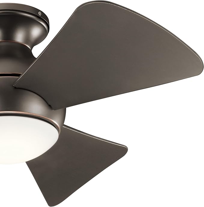 Kichler 330150OZ 34 Inch Sola Ceiling Fan LED, 3 Speed Wall Control, Olde Bronze Finish with Olde Bronze Blades.
