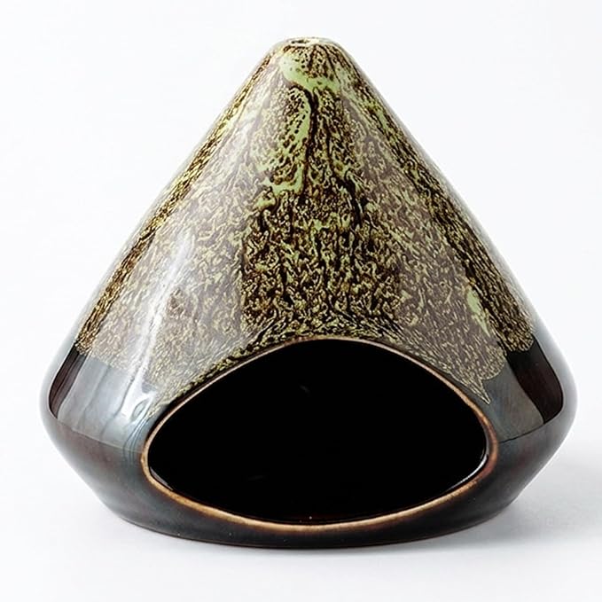 Handcrafted Ceramic Palo Santo Holder –Artistic Incense Burner for Meditation, Mindfulness & Zen Home Decor – Wabi-Sabi Style Cone Sculpture, Relaxation & Aromatherapy-Gift for Yoga (Green)