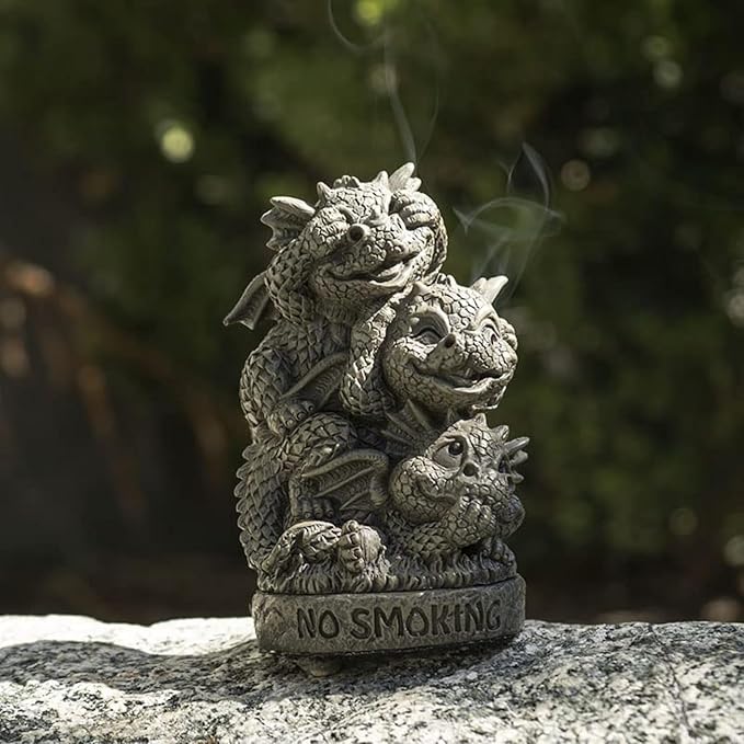 Pacific Giftware Dragon Incense Burner, 5-inch Height, Cold Cast Resin