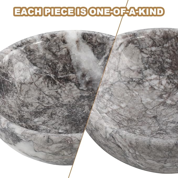 Koville Moroccan Natural Marble Incense Holder, 5inch Incense Holders for Sticks, Sturdy Incense Burner Ash Catcher, Ideal for Meditation, Relaxing, Easy to Clean(Gris Lido)