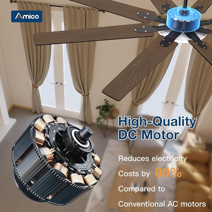72 inch Ceiling Fans with Lights,Large Ceiling Fan with Light and Remote Control, Dimmable, 3CCT, Quiet, Black Modern Ceiling fan For Living Room, Bedroom, Kitchen, Patio, Farmhouse, Indoor/Outdoor