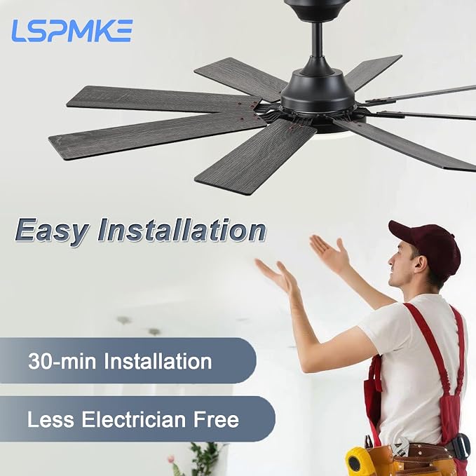 Ceiling Fan With Light & Remote Indoor/Outdoor Use 52 Inch Black | Reversible DC Motor,3CCT, Dimmable, Timer, Noiseless,Ceiling Fan for Bedroom Living Room
