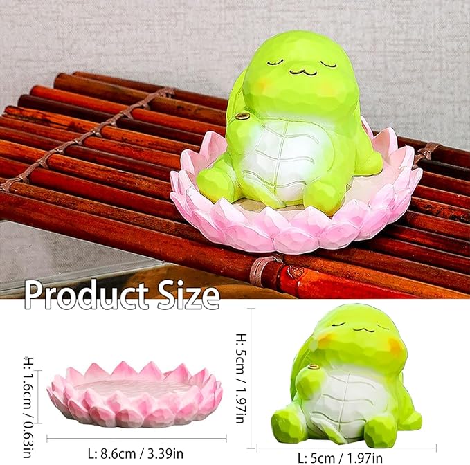 Lotus Turtle Incense Holder Cute Animal Figurine Incense Burner Flower Stand Ash Catcher Creative Cartoon Resin Turtle Statue for Home Room Decor Meditation Yoga Spa