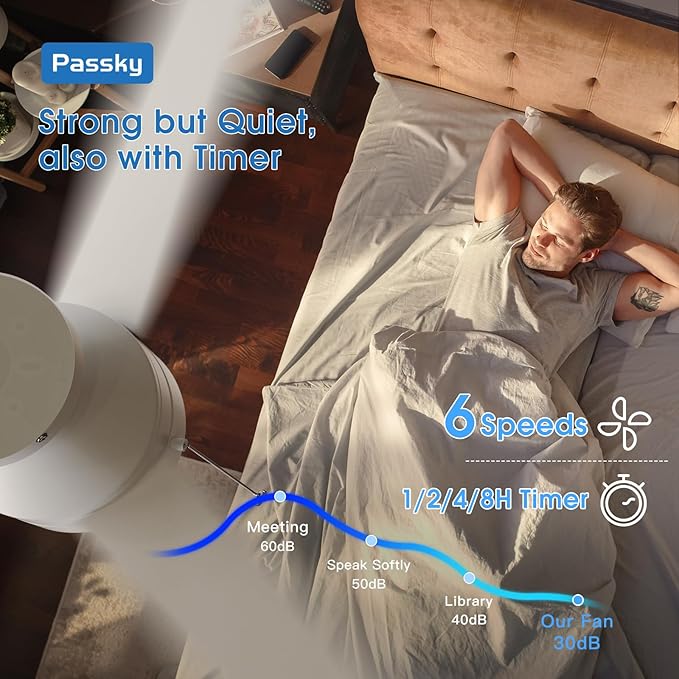Passky Ceiling Fans with Lights, 42 inch Low Profile Ceiling Fan with Pull Chain and Remote Control, Flush Mount, Reversible, 5CCT, Dimmable, Noiseless, White Pull Cord Ceiling Fan for Bedroom