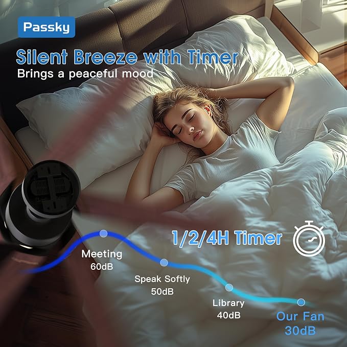 Passky Ceiling Fans with Lights, 52 inch Ceiling Fan with Light and Remote Control, 3CCT, Dimmable, Reversible, Noiseless, Black Contemporary Ceiling Fan for Bedroom, Living Room