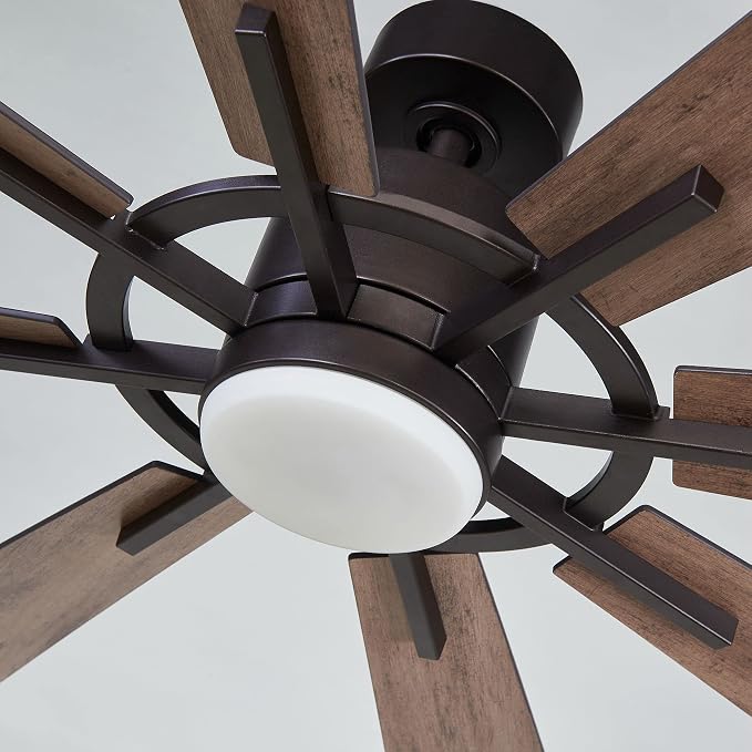 60 inch Ceiling Fans with Lights and Remote, Black Farmhouse Chandelier Fan, 8 Blades, Quiet DC Motor, Indoor/Outdoor ETL Large Ceiling Fan for Kitchen Living Room Garage, 3 CCT, 6 Speed, Timer