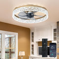 Depuley Ceiling Fans with Lights and Remote: 16" Modern Low Profile Flush Mount Ceiling Fan with App Remote Control - Gold Fandelier for Bedroom Living Room Kitchen Dimmable Quiet DC Motor