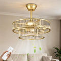 Depuley Bedroom Ceiling Fan with Lights: 20" Gold Chandelier Cagd Fan with Remote Control - Modern Crystal Fandelier for Girl's Bedroom Living Room Nursery (E26 Bulbs Not Included)
