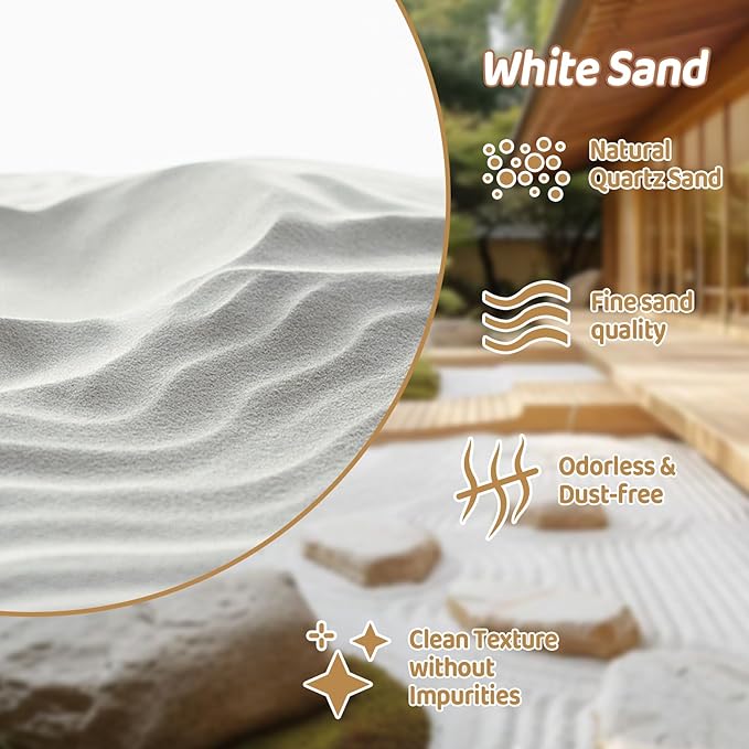 MAQIHAN Fine White Sand for Incense Holders - Fine Sand for Crafts Quartz Zen Garden Decorative Sand for Vases Filler, Wedding Unity Ceremony, Incense 425 g