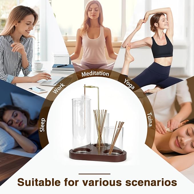 3 in 1 Incense Holder, Incense Burner, Insence-Stick Holder Mess-Free Incense Burner Holder, Ideal for Meditation, Yoga, Relaxation, and Home Decor - Anti-Ash Flying