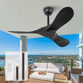 KBZZ 42 Inch Black Ceiling Fans without Lights,6 Speeds,Reversible Silent DC Motor,3 ABS Blades,Modern Ceiling Fan no Light with Remote for Indoor Outdoor Farmhouse Office Patio