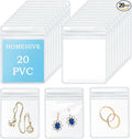 HOMEHIVE Travel Jewelry Bags, 20Pcs Clear Travel Jewelry Organizer, Portable Anti Tarnish Jewelry Storage Pouch Bag Gift for Women Girl, 20Pcs Clear Bags