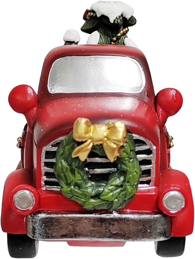 Hosley Resin Backflow Incense Cone Holder Christmas Truck Décor Statue, 7" Long Includes 20 Apple Cinnamon Backflow Incense Cones - Aromatherapy Gift for Home D cor & Relaxation